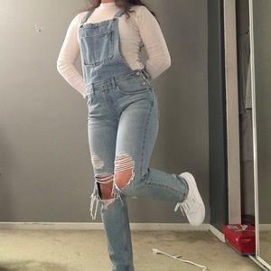 The cutest ripped overalls!!
